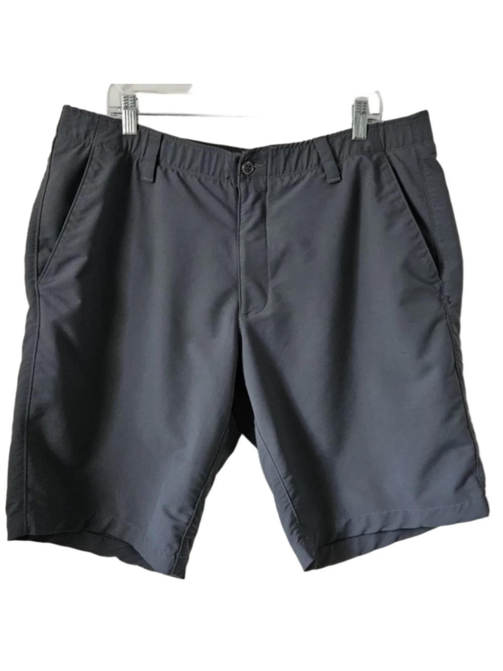 Under Armour Men's Gray Flat Front Loose Fit Golf Performance Shorts Waist 40